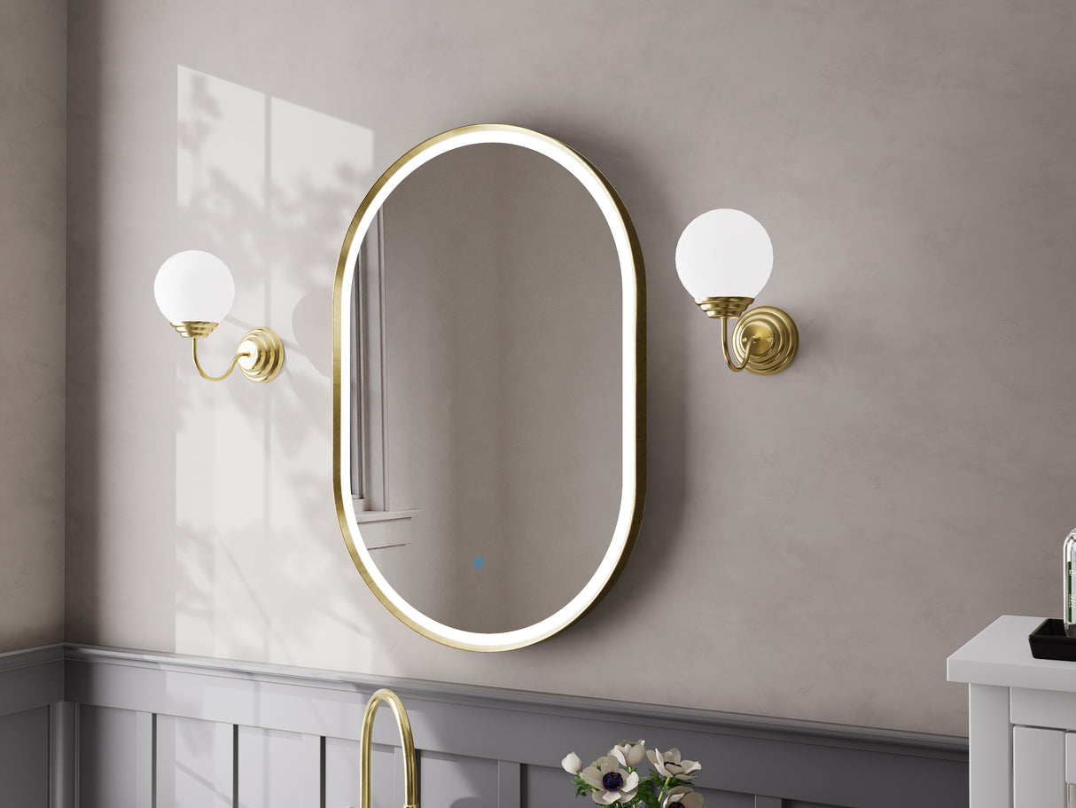 Firenze Oval Front-Lit LED Frosted Mirror (600x900mm)