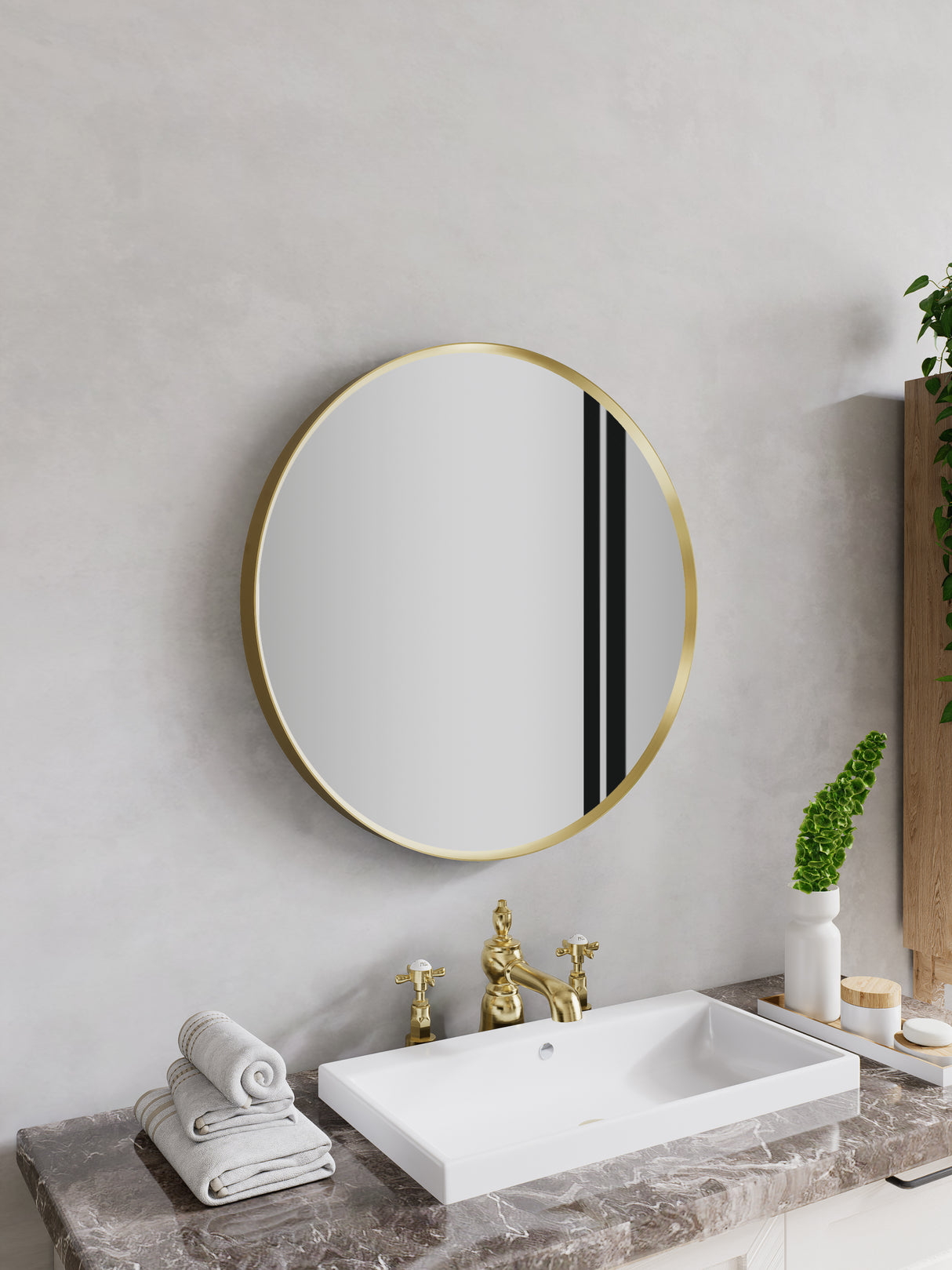 Firenze Round Front-Lit LED Frosted Mirror (800x800mm)