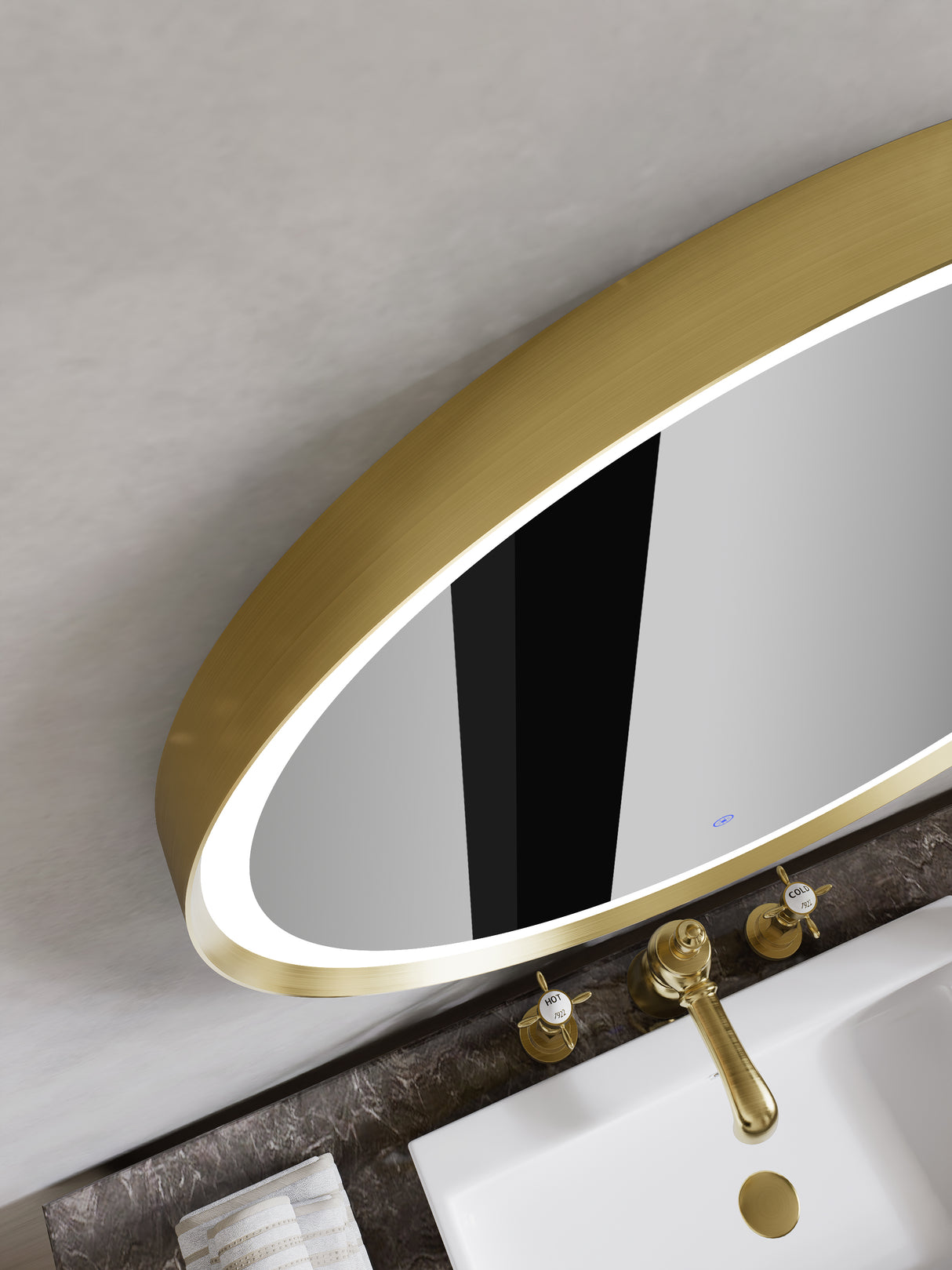 Firenze Round Front-Lit LED Frosted Mirror (800x800mm)
