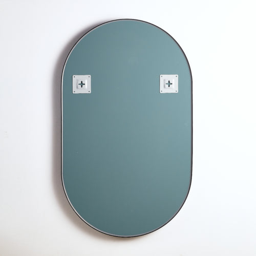 Poseidon Oval Framed Mirror 900/1000mm - Matte Black