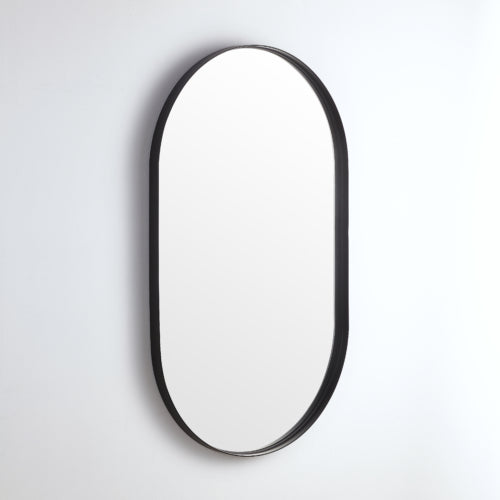 Poseidon Oval Framed Mirror 900/1000mm - Matte Black
