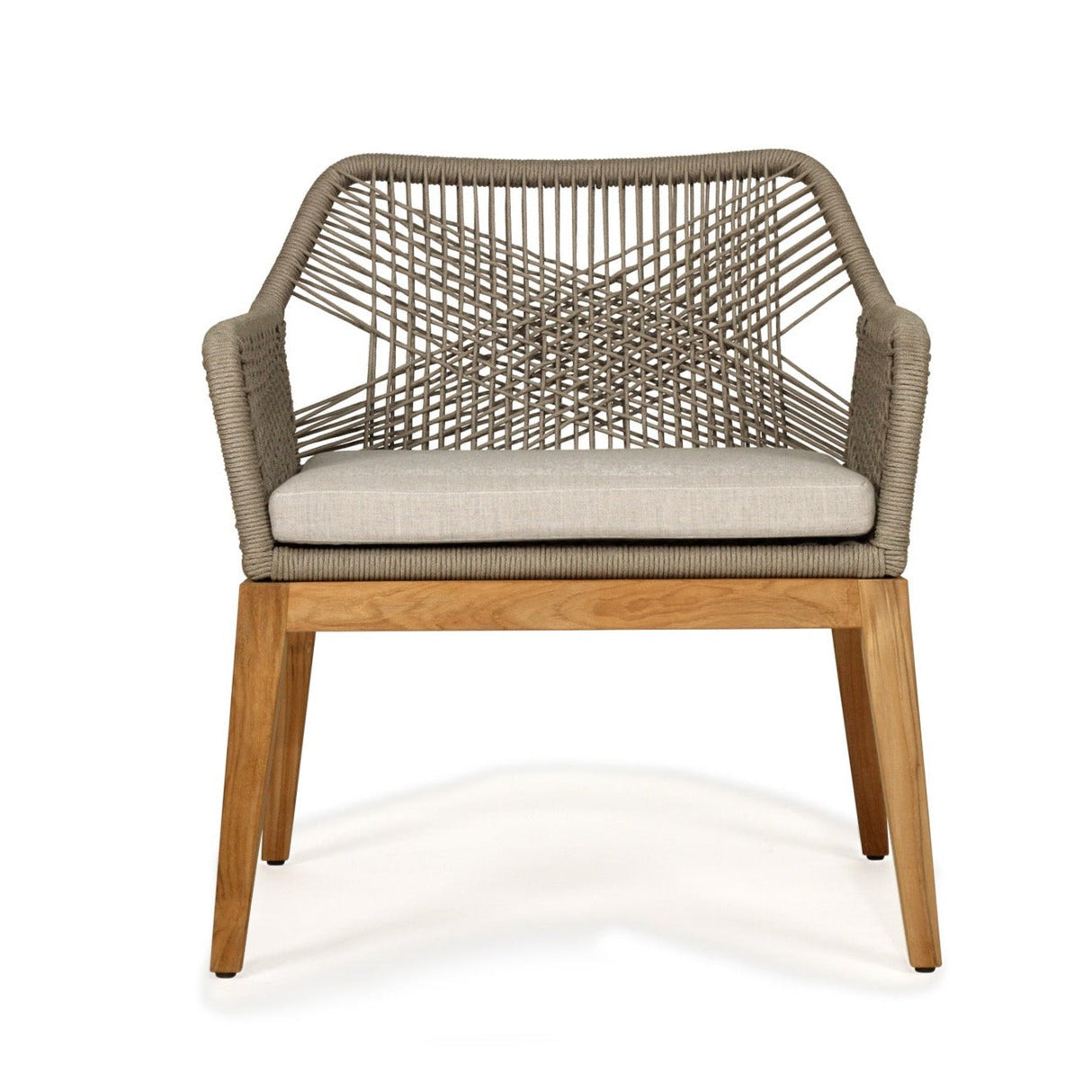 Keaton Largo Outpost Teak Dining Chair - Light Grey - 0.68m