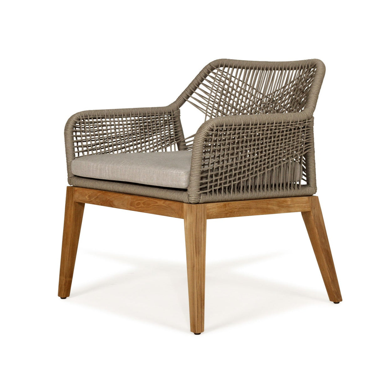 Keaton Largo Outpost Teak Dining Chair - Light Grey - 0.68m