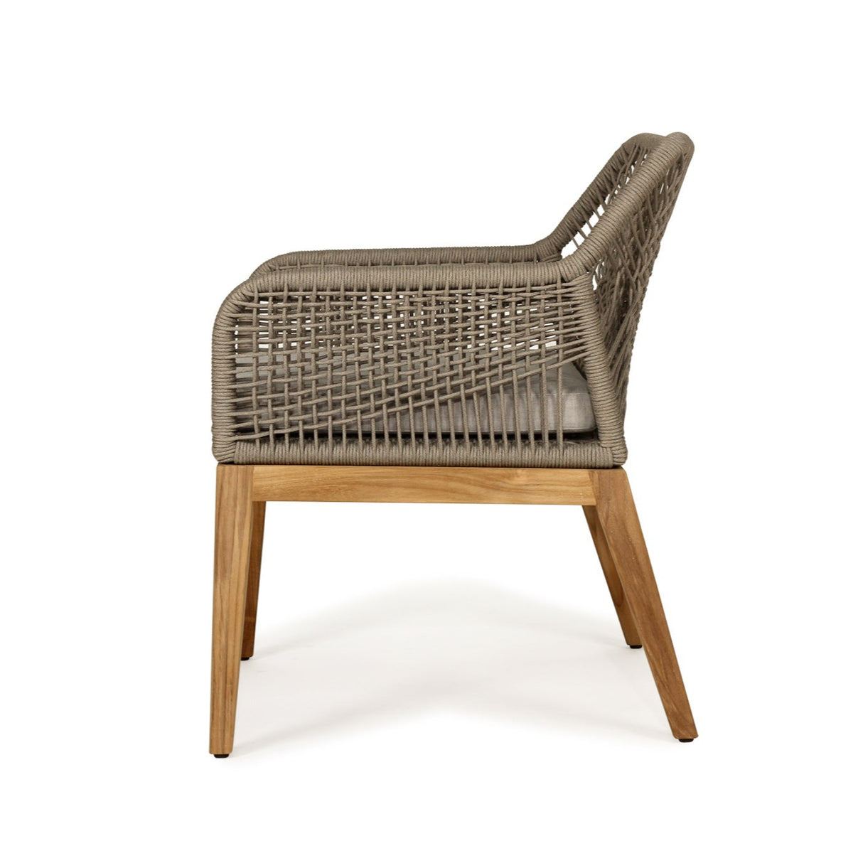 Keaton Largo Outpost Teak Dining Chair - Light Grey - 0.68m