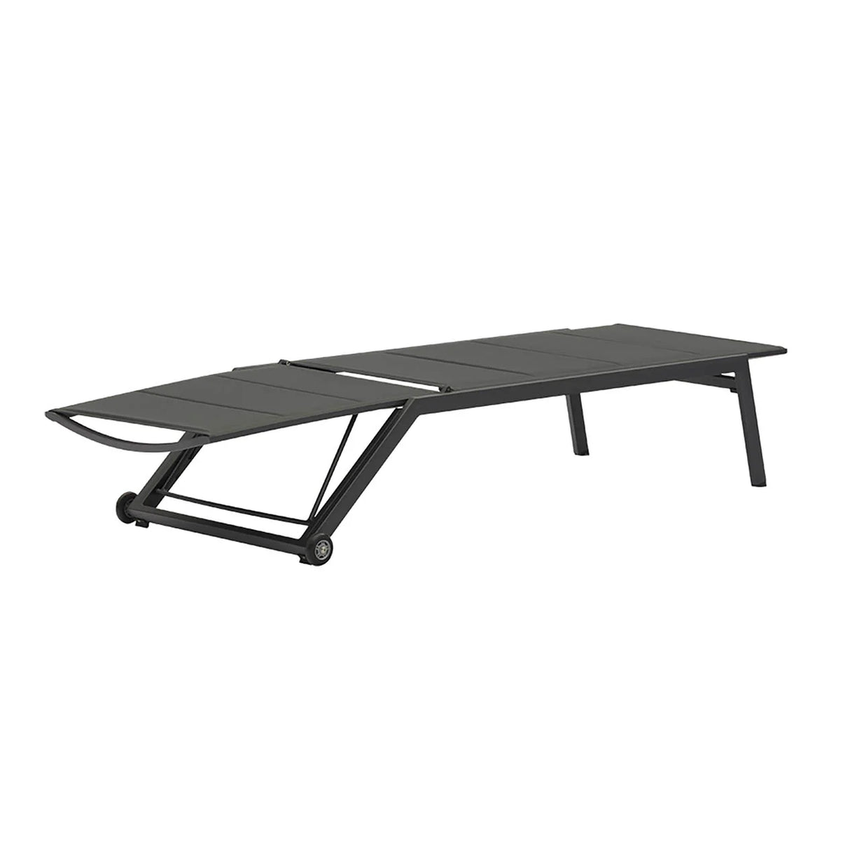 Kent Outdoor Aluminium Sun Lounger in Charcoal/White