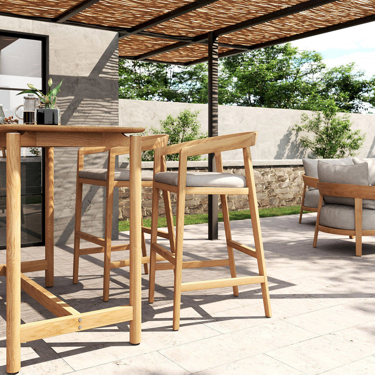 Kingscliff Teak Timber Bar Stool