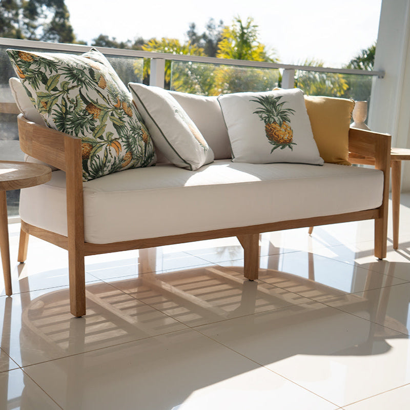 Kingston Teak Outpost Sofa – 2 Seater – Canvas Natural - 1.73m