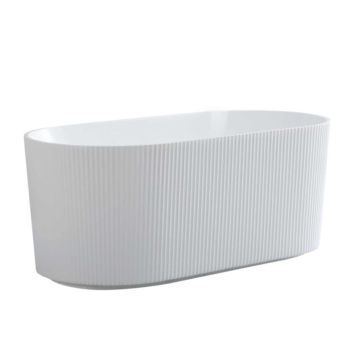 Ally Groove Freestanding Bathtub with Non-Overflow (Gloss White/Matte White) (1500/1700mm)