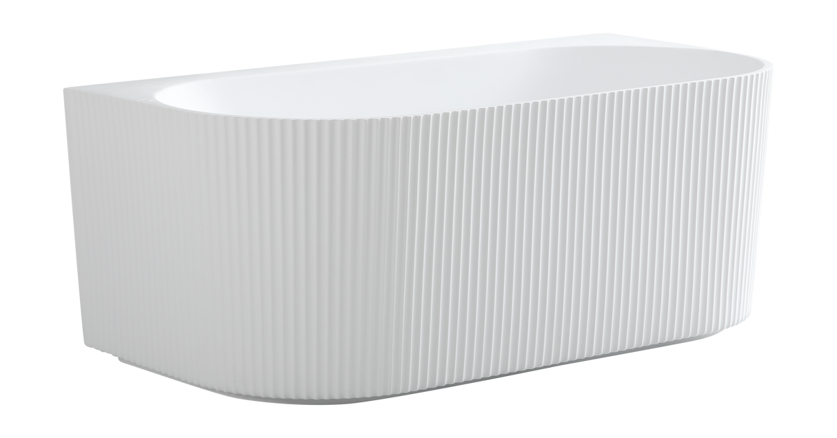 Bari Back to Wall Free Standing Bathtub with Non-Overflow (Gloss White /Matte White) (1500/1700mm)