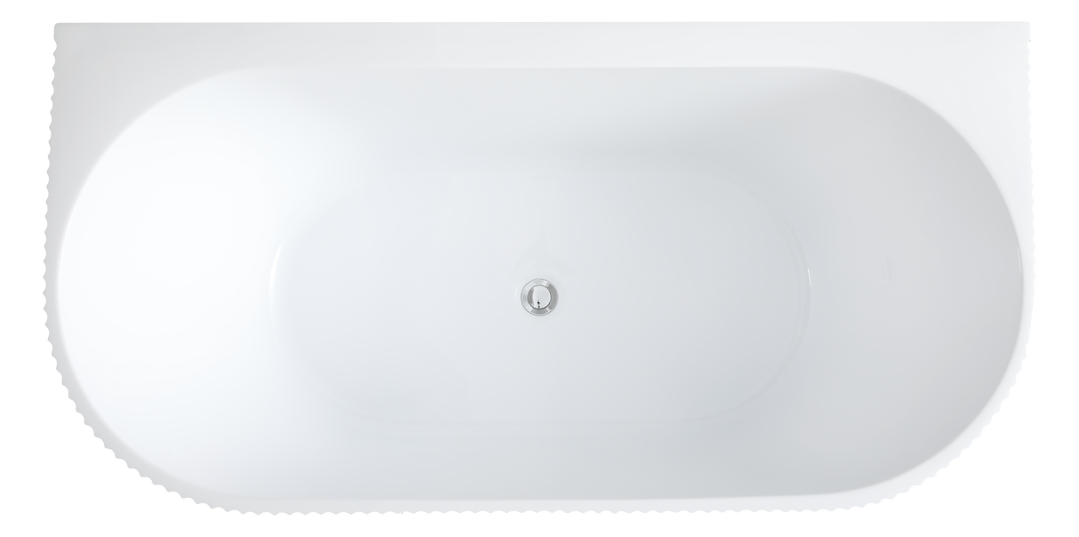 Bari Back to Wall Free Standing Bathtub with Non-Overflow (Gloss White /Matte White) (1500/1700mm)