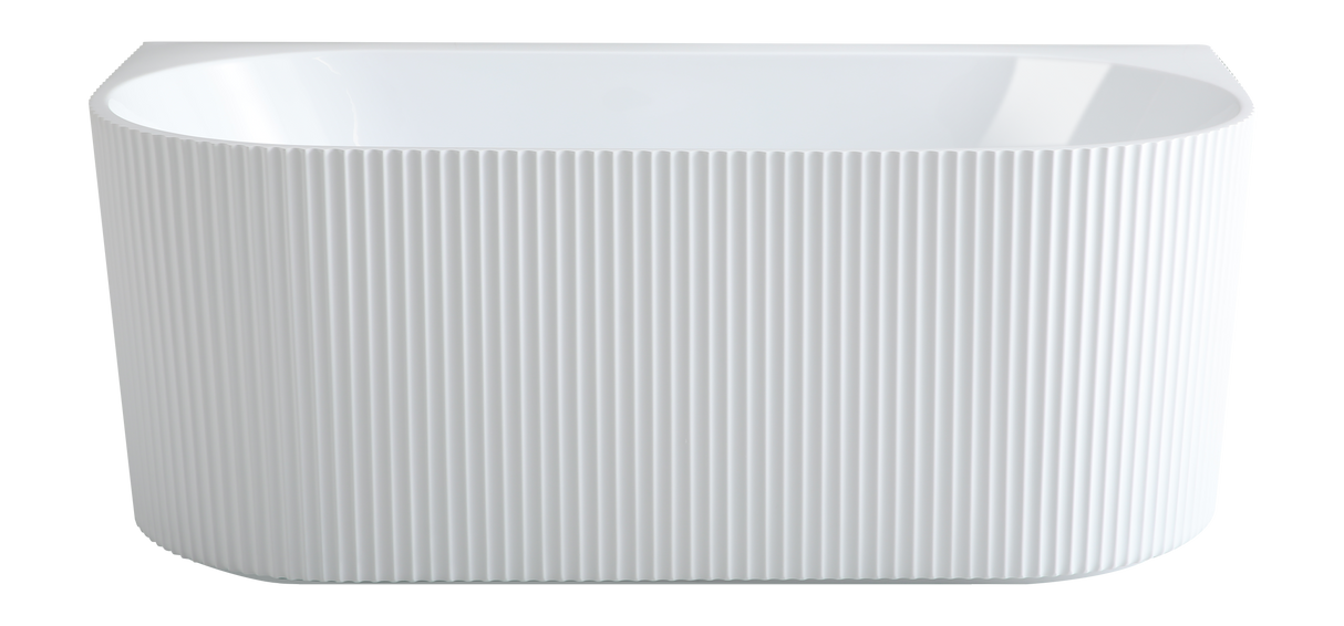 Bari Back to Wall Free Standing Bathtub with Non-Overflow (Gloss White /Matte White) (1500/1700mm)