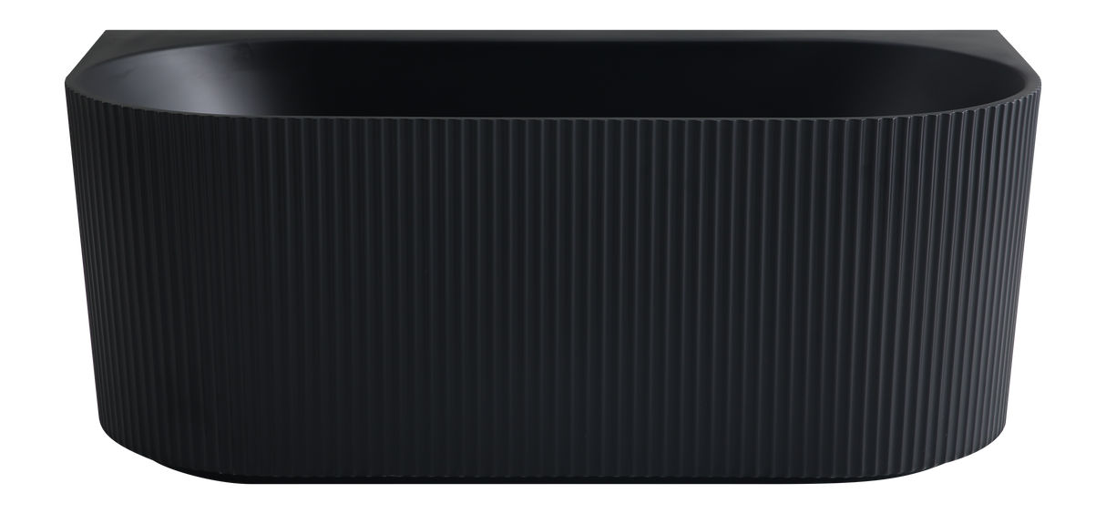 Bari Back to Wall Oval Bathtub with Non-Overflow (Matte Black) (1500/1700mm)