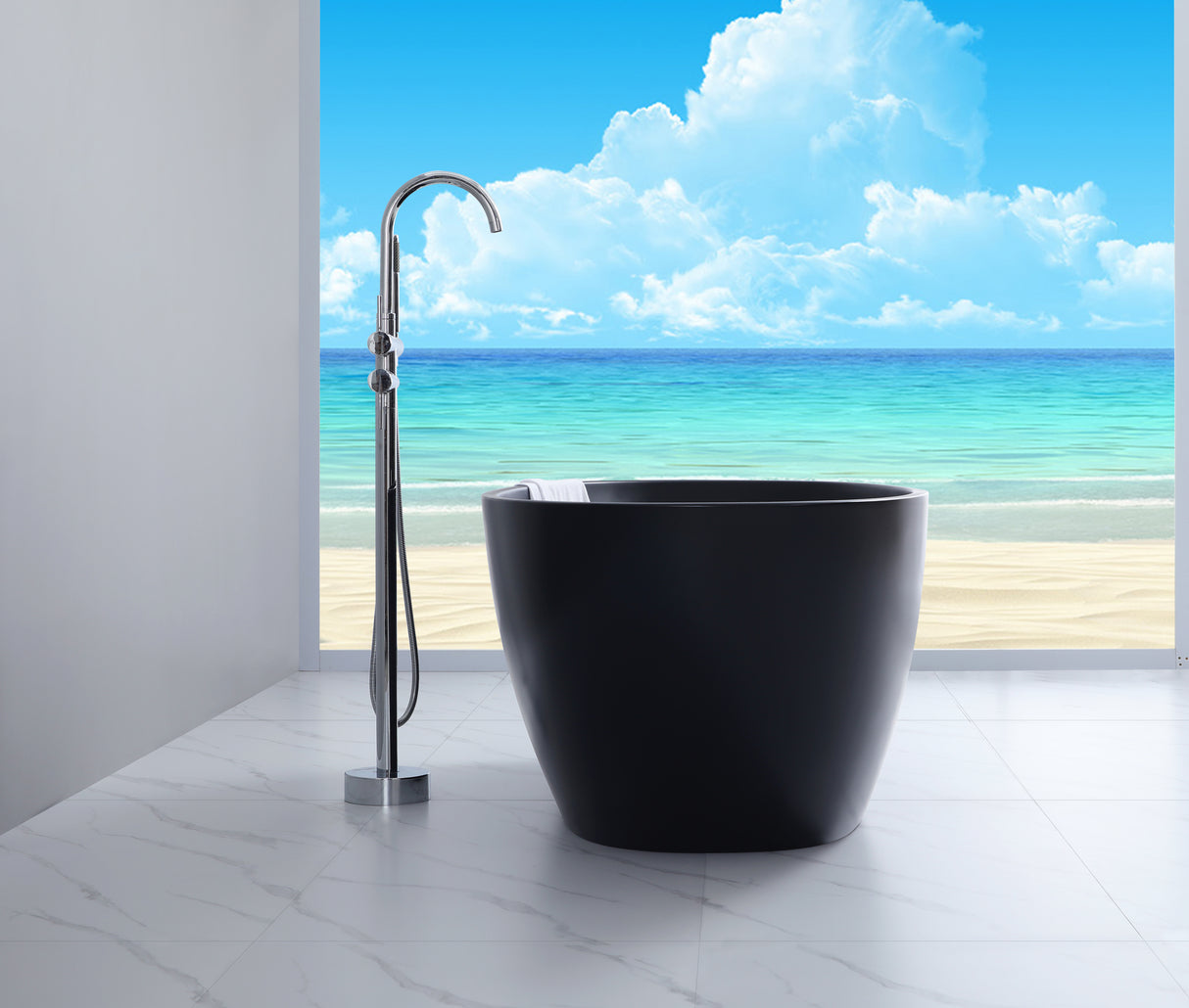 Stella Freestanding Bathtub with Non-Overflow (Matte Black) (1500/1700mm)