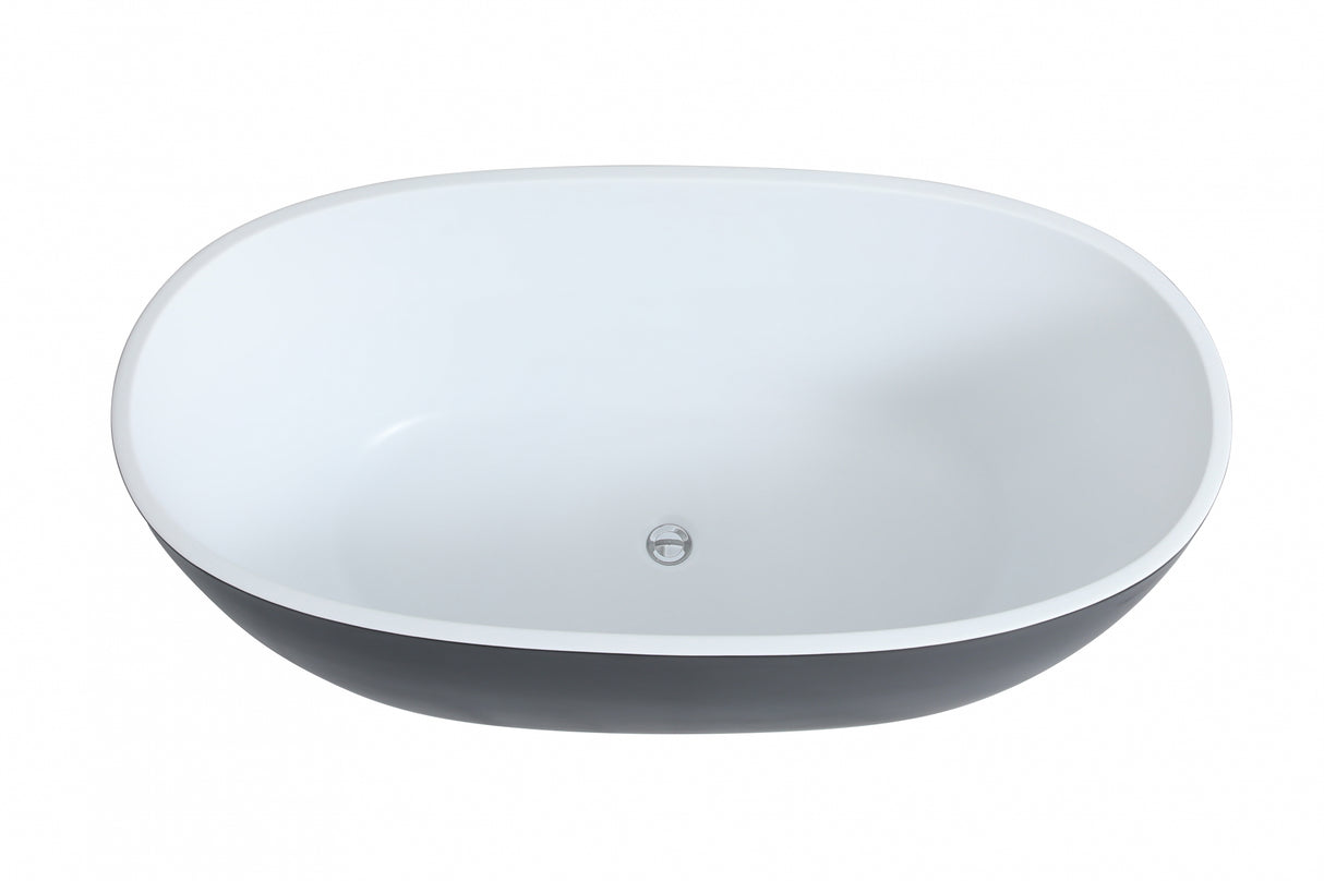 Stella Freestanding Bathtub with Non-Overflow (Matte Black & White) (1500/1700mm) - Clearance