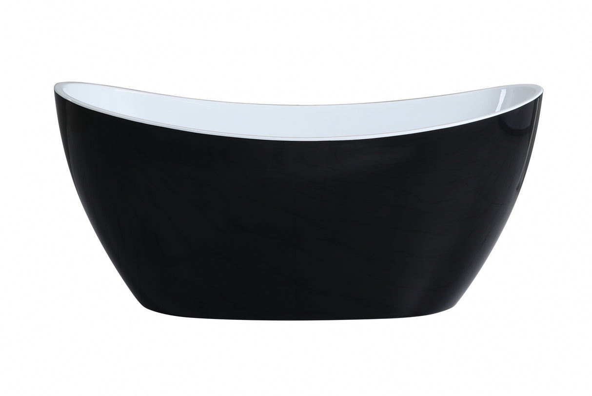 Evie Freestanding Bathtub with Non-Overflow (Matte Black & White) (1500/1700mm)