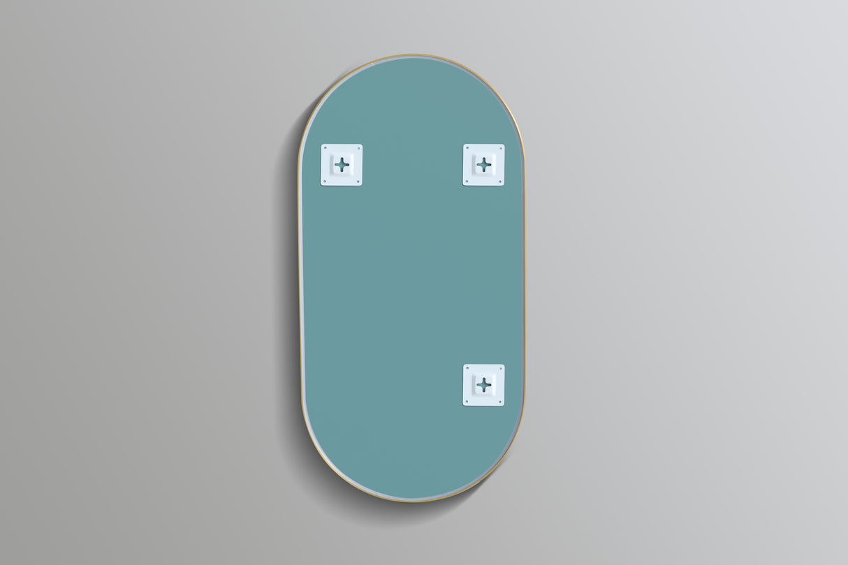 Olivia Oval Framed Mirror 900/1000mm - Yellow Gold