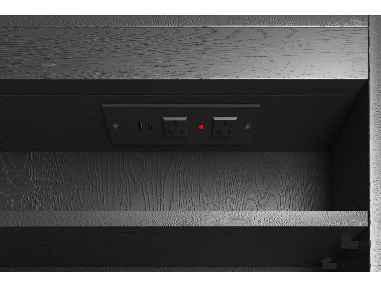 ARCHIE Font-Lit LED Black Oak Shaving Cabinet W600xH900mm