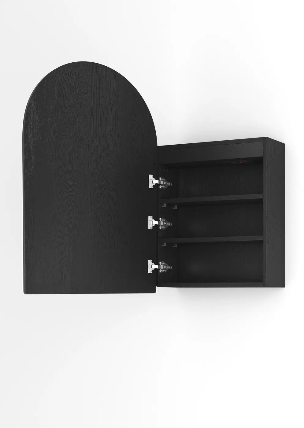 ARCHIE Font-Lit LED Black Oak Shaving Cabinet W600xH900mm