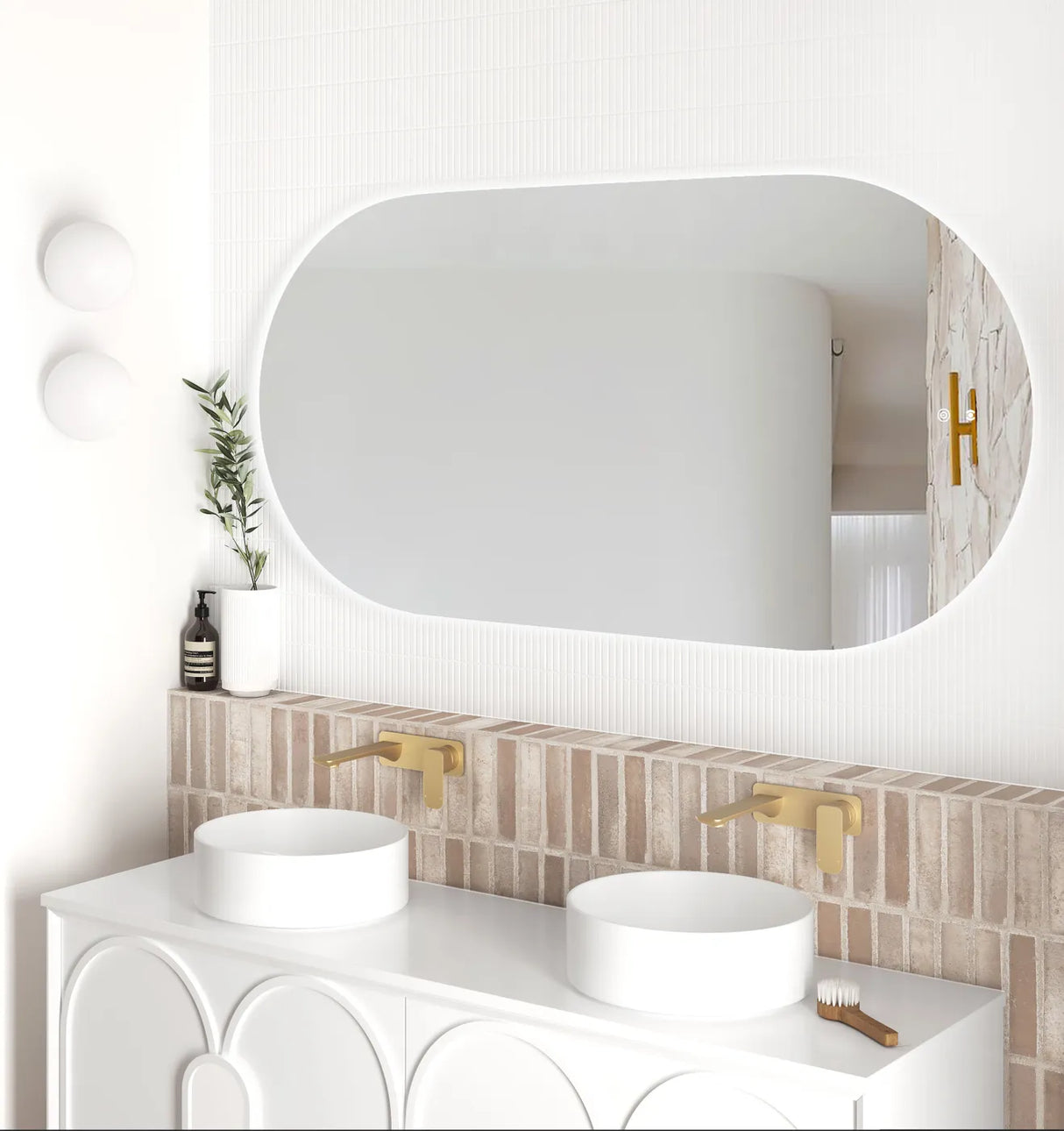 NOOSA Back-Lit LED Oval Frameless Mirror 1500x750mm