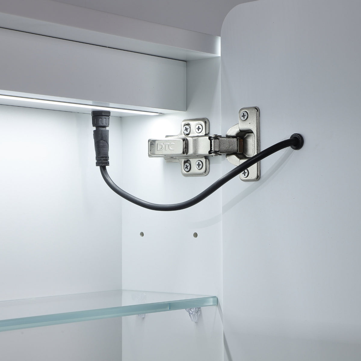 LED Avola PVC Mirror Cabinet - Matte White