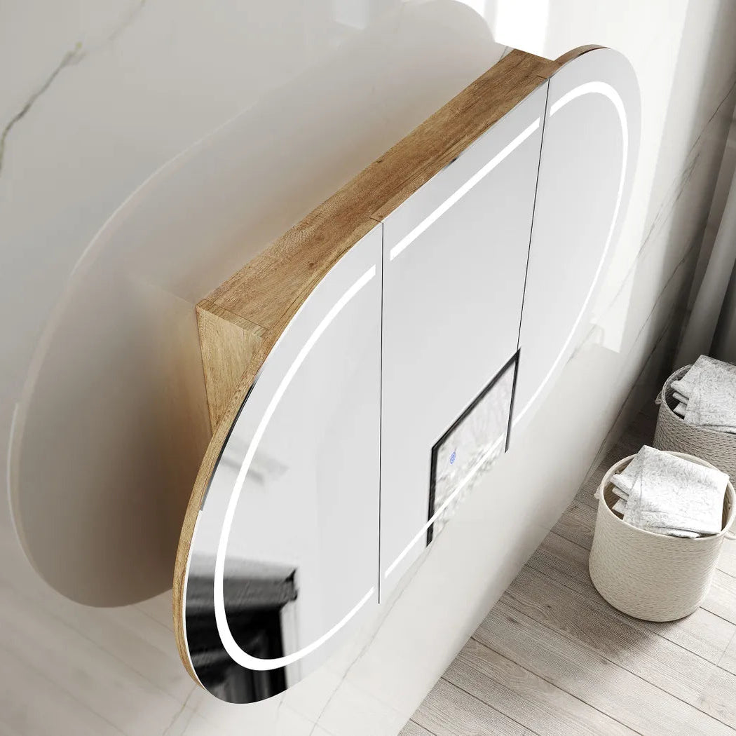 LED COOGEE Shaving Cabinet 1800mm Natural Oak (3 Colour Function)