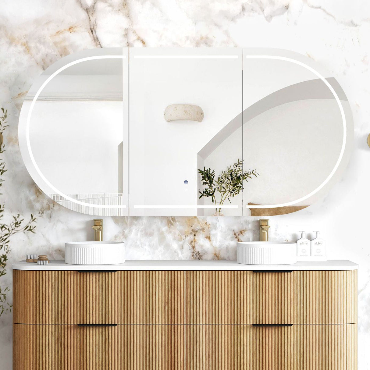 LED COOGEE Shaving Cabinet 1800mm Woodland Oak - Premium Edition