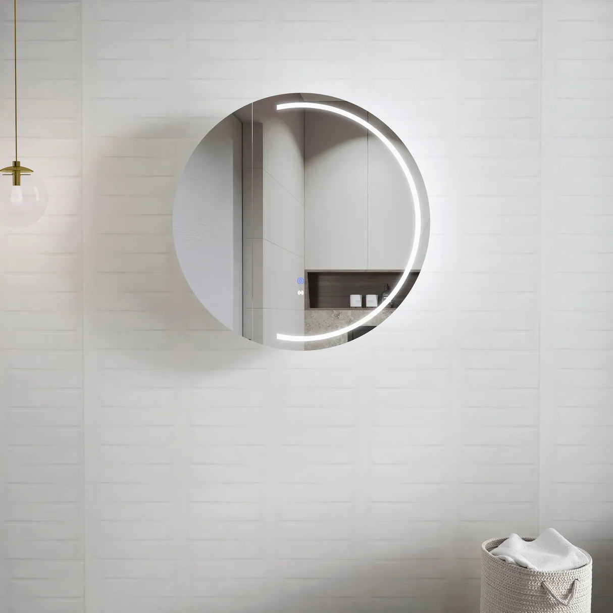 LED LONDON Shaving Cabinet 800mm Matte White (3 Colour Function)