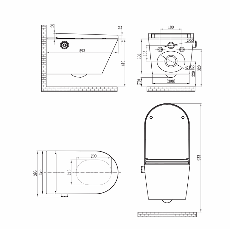 LENZA Comfort Wall Hung Smart Toilet