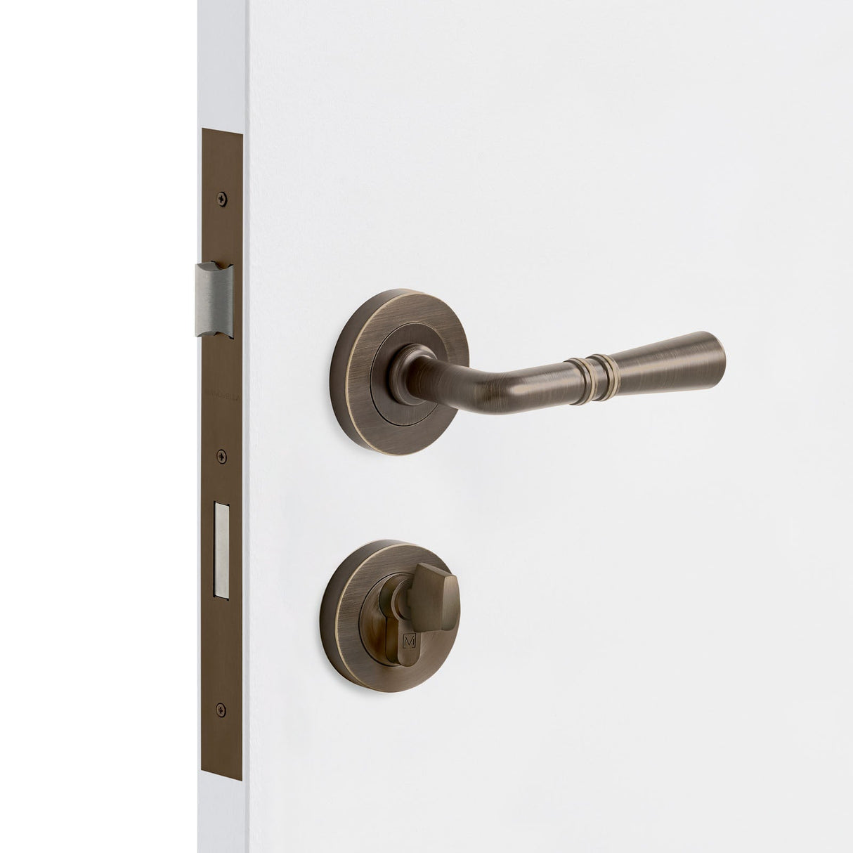 Manovella Entrance Door Kit- Lexton-Aged Brass