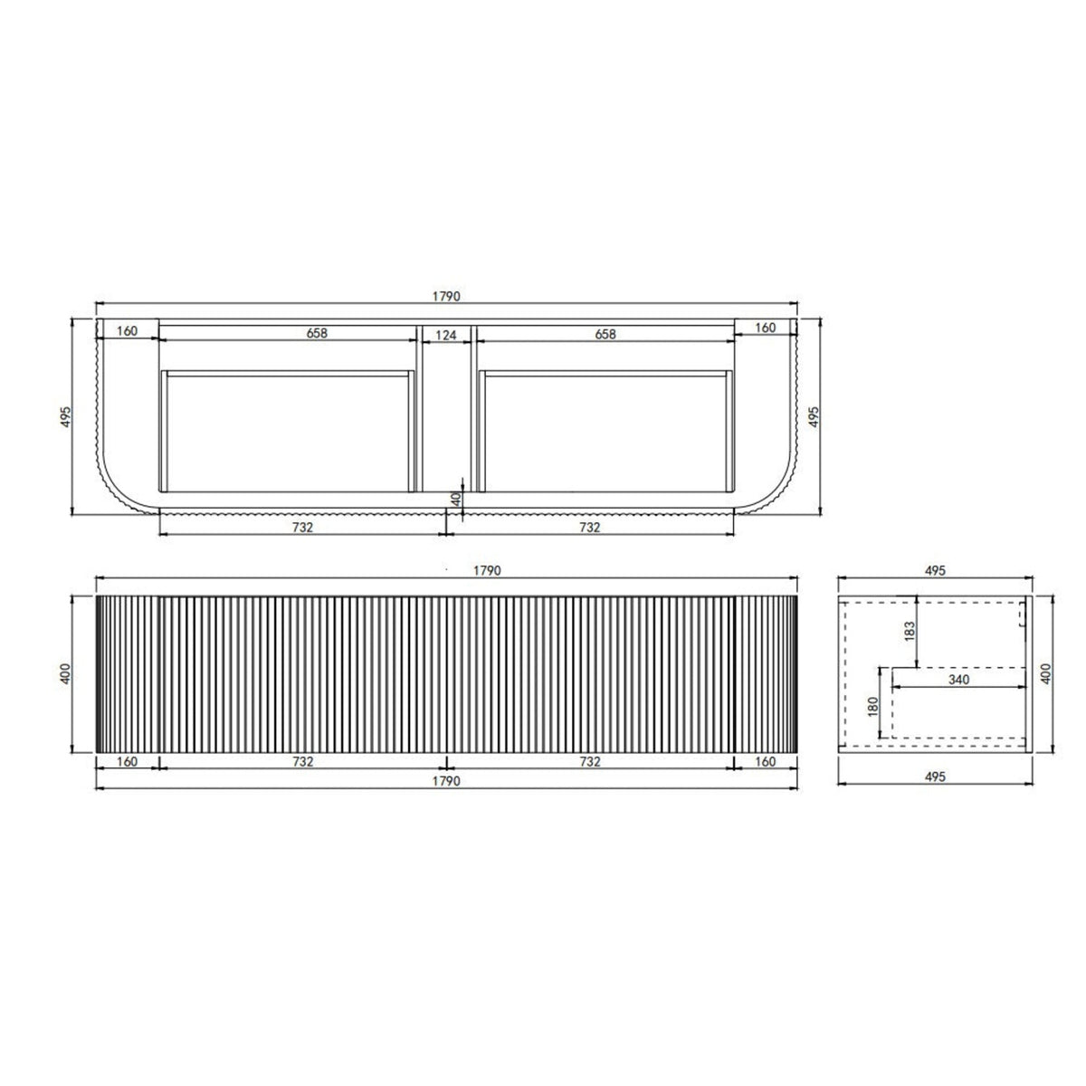 Lukka AGENA Wall Hung Vanity Matte Black (All Sizes)