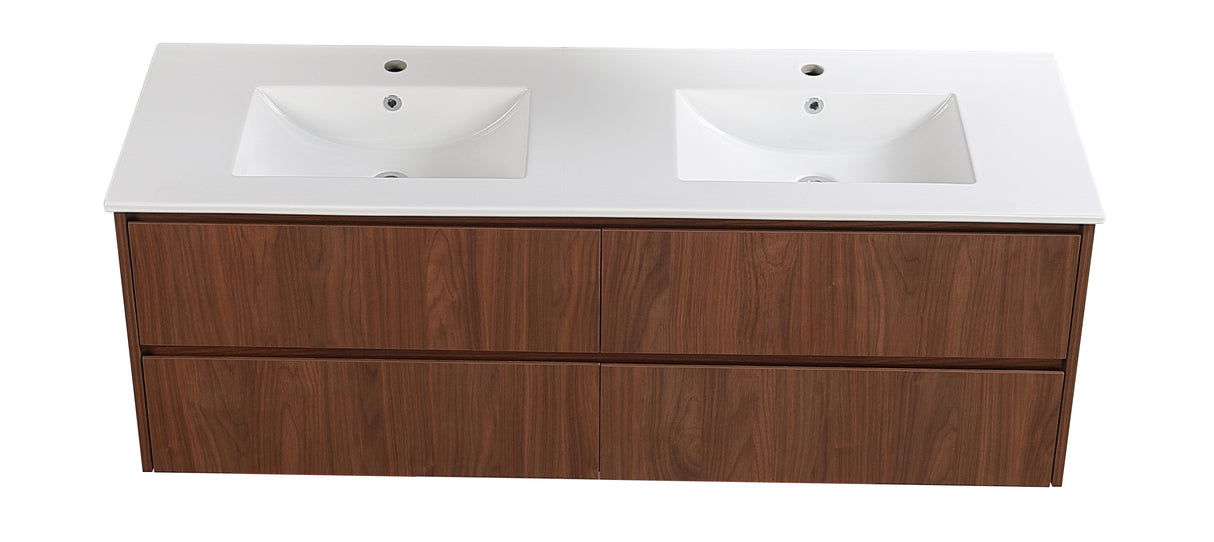Lukka Gladstone Plywood Wall Hung Vanity - Mocha Oak (All Sizes)