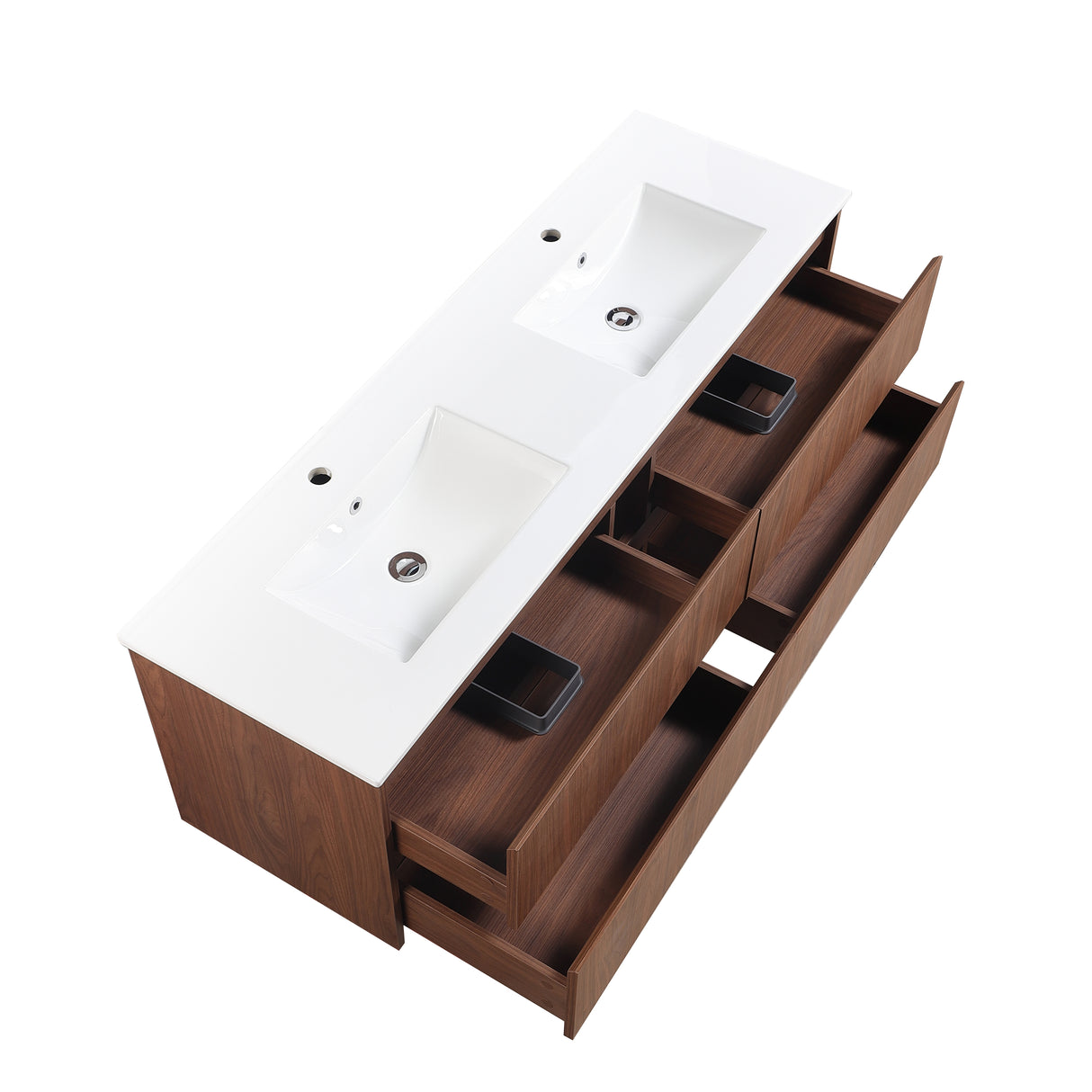 Lukka Gladstone Plywood Wall Hung Vanity - Mocha Oak (All Sizes)