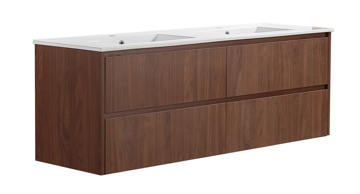 Lukka Gladstone Plywood Wall Hung Vanity - Mocha Oak (All Sizes)