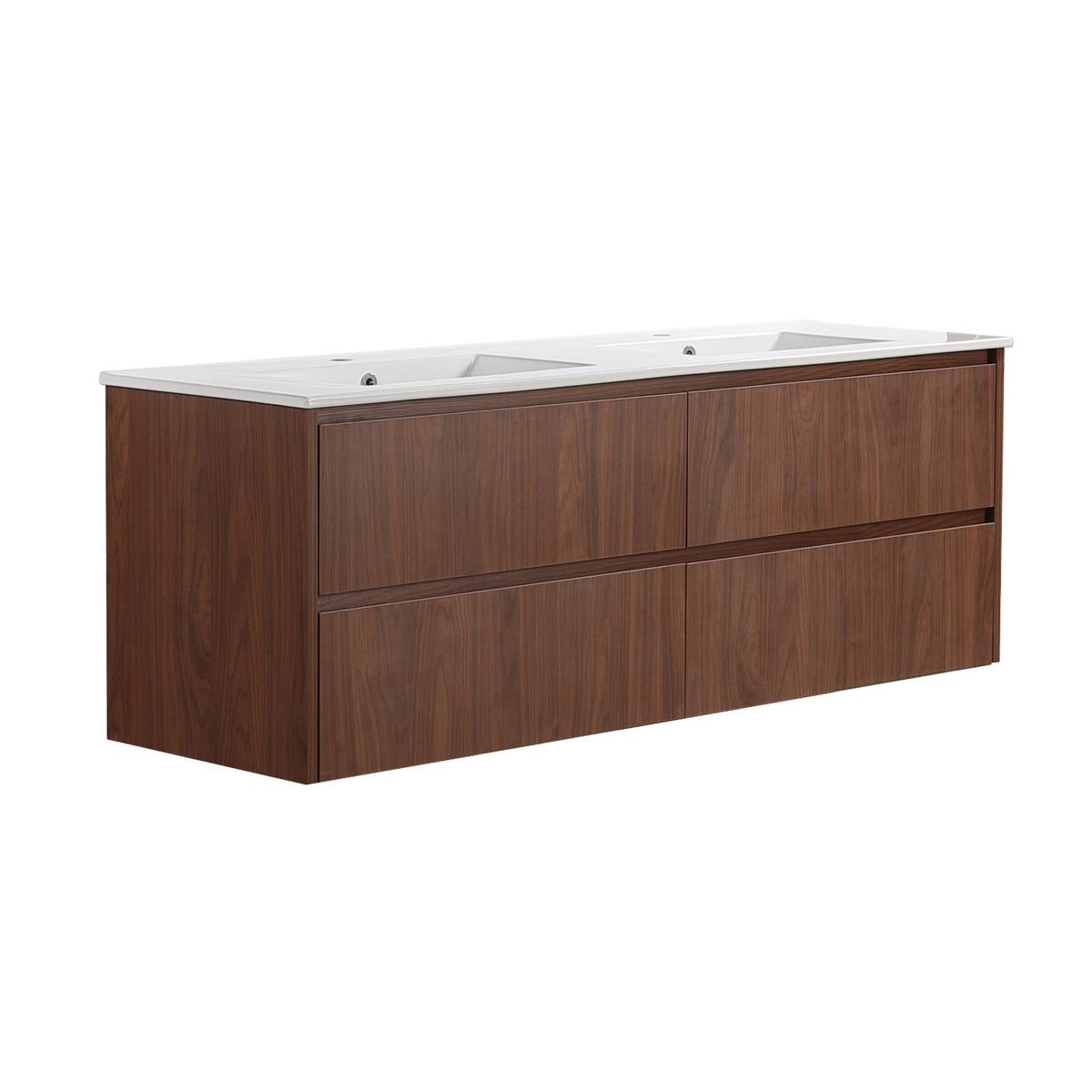 Lukka Gladstone Plywood Wall Hung Vanity - Mocha Oak (All Sizes)