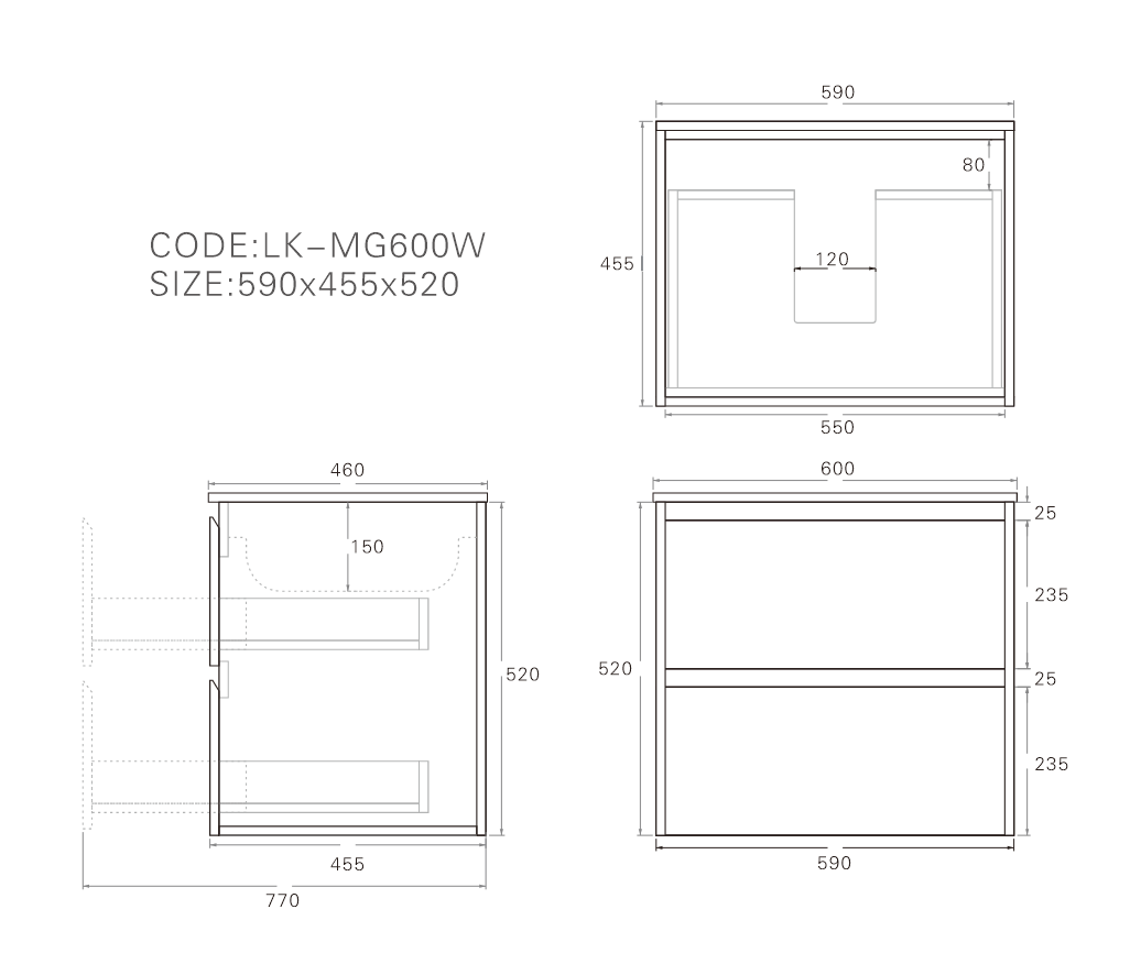 Lukka Gladstone Plywood Wall Hung Vanity - Sandy Oak (All Sizes)
