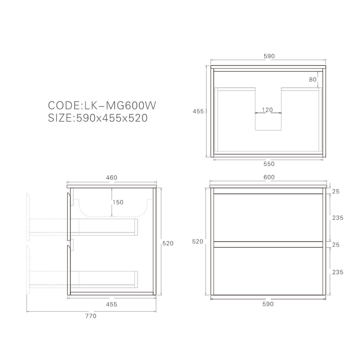 Lukka Gladstone Plywood Wall Hung Vanity - Sandy Oak (All Sizes)