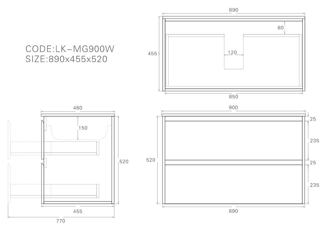 Lukka Gladstone Plywood Wall Hung Vanity - Sandy Oak (All Sizes)