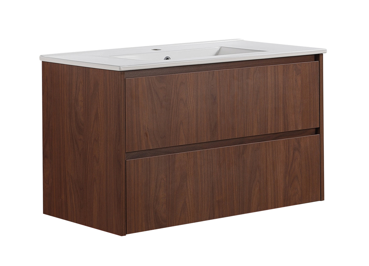 Lukka Gladstone Plywood Wall Hung Vanity - Mocha Oak (All Sizes)