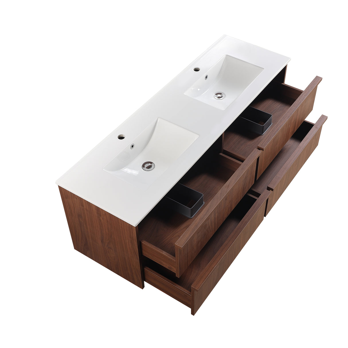 Lukka Ridgewood Plywood Wall Hung Vanity - Mocha Oak (All Sizes)