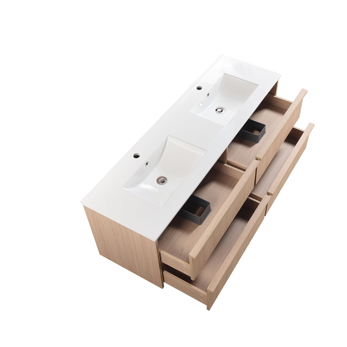Lukka Ridgewood Plywood Wall Hung Vanity - Sandy Oak (All Sizes)