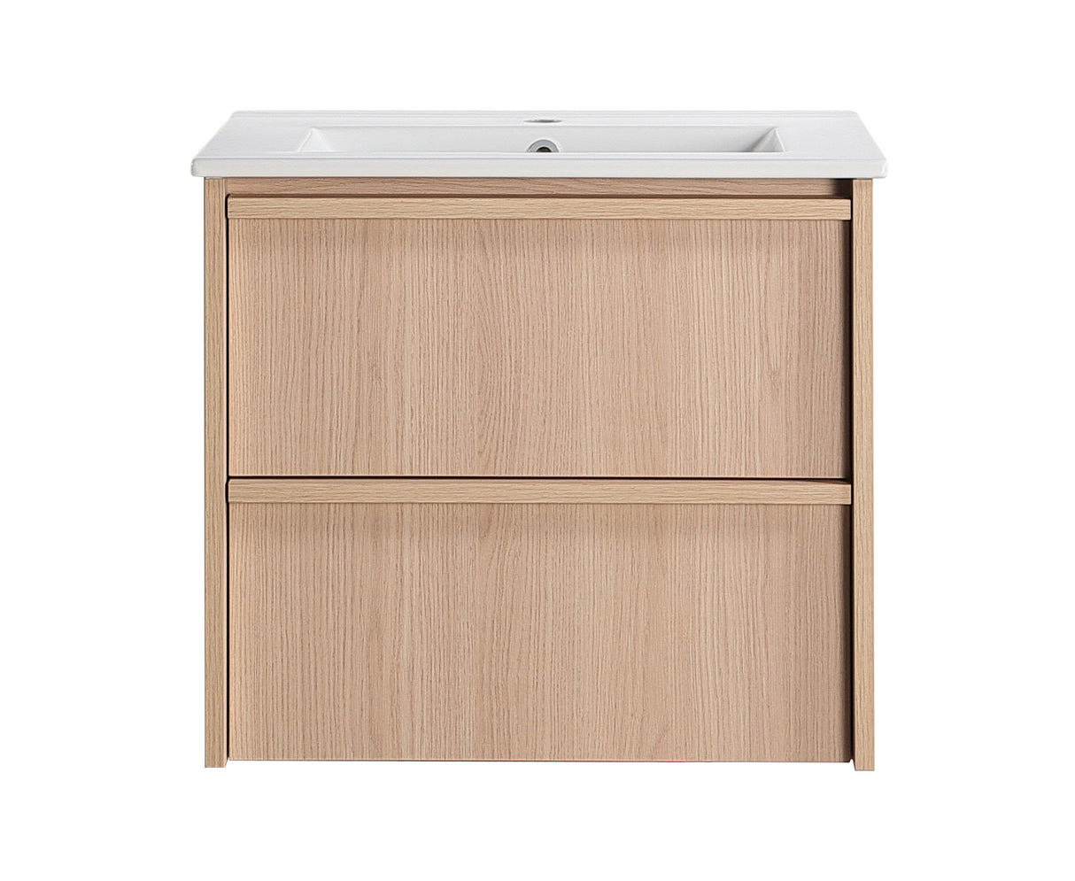 Lukka Ridgewood Plywood Wall Hung Vanity - Sandy Oak (All Sizes)