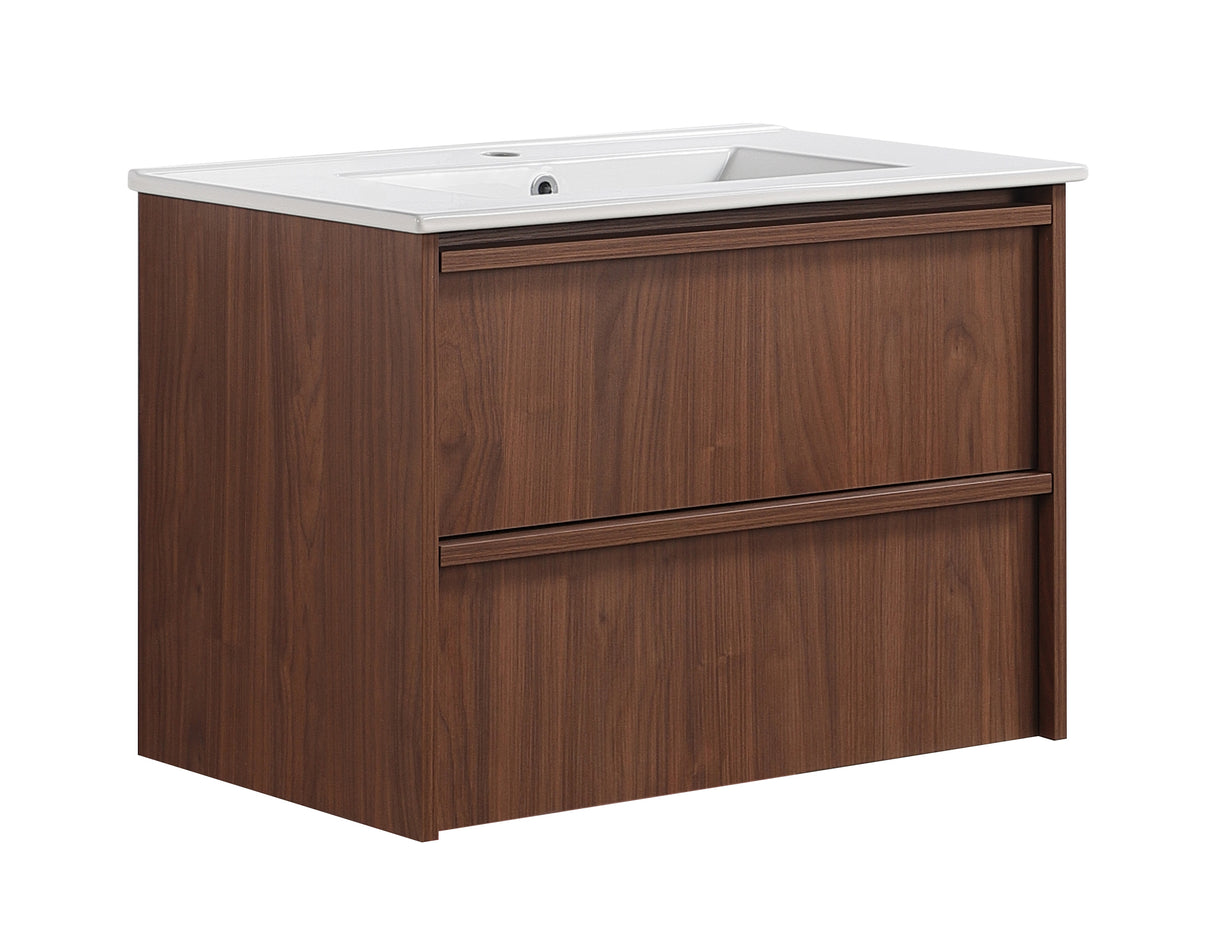 Lukka Ridgewood Plywood Wall Hung Vanity - Mocha Oak (All Sizes)