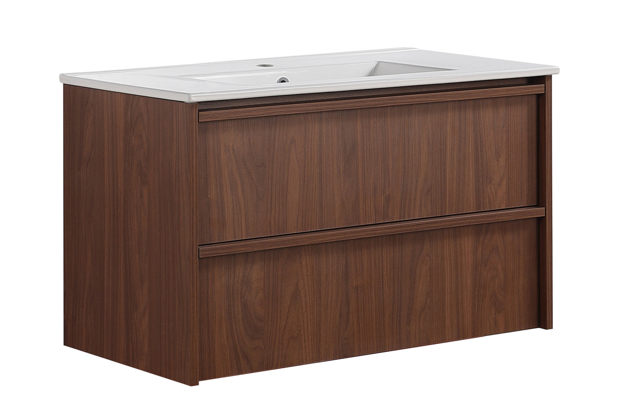 Lukka Ridgewood Plywood Wall Hung Vanity - Mocha Oak (All Sizes)