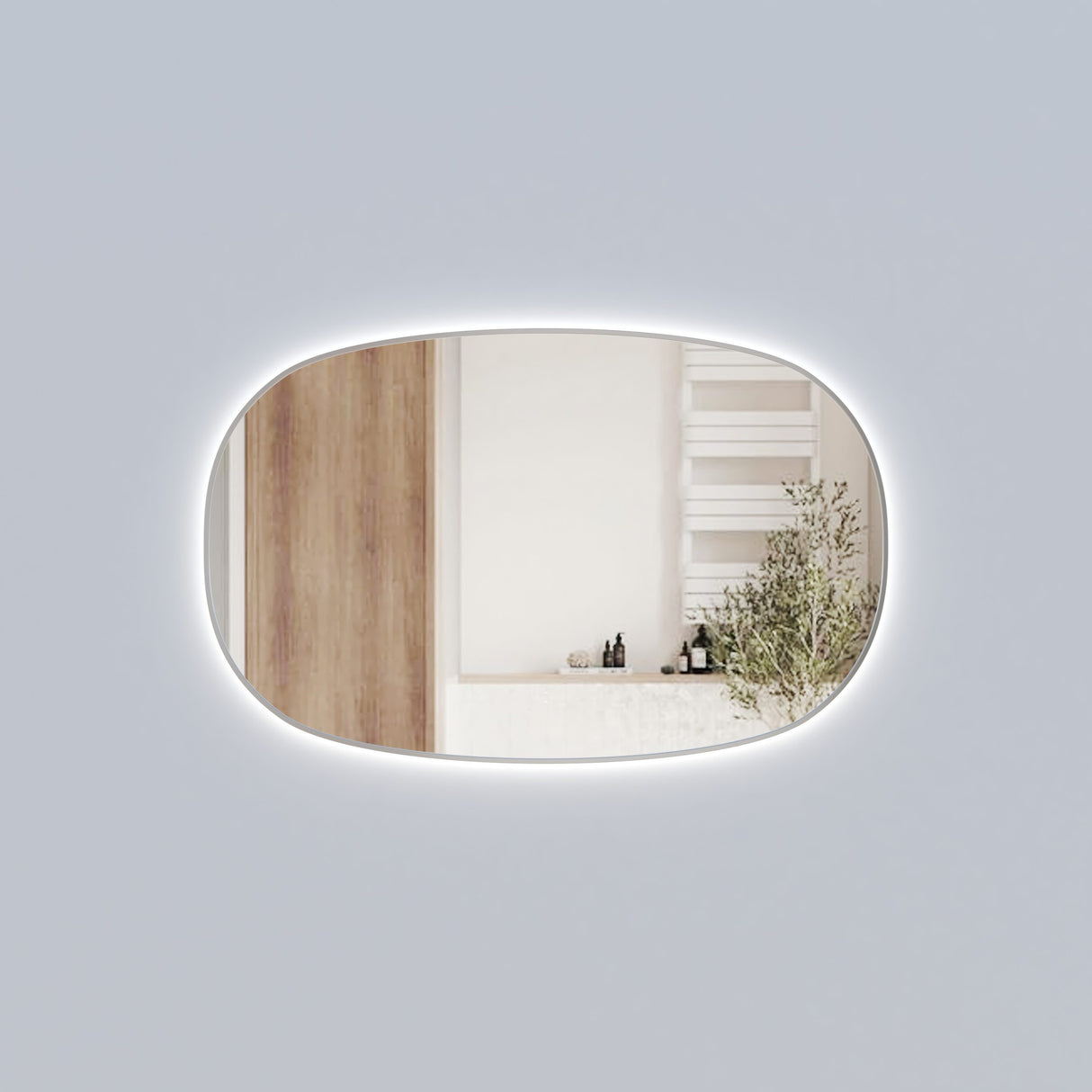 Valmont LED Dimmable Horizontal Oval Framed Mirror 1100mm