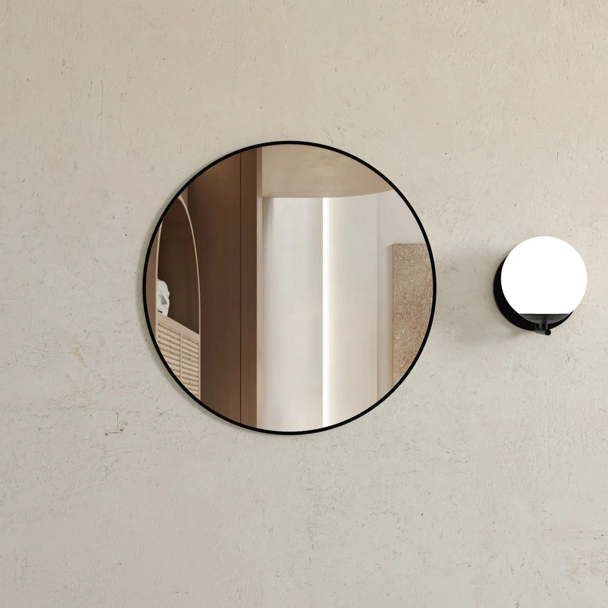 LONDON Round Framed Mirror 700x700mm