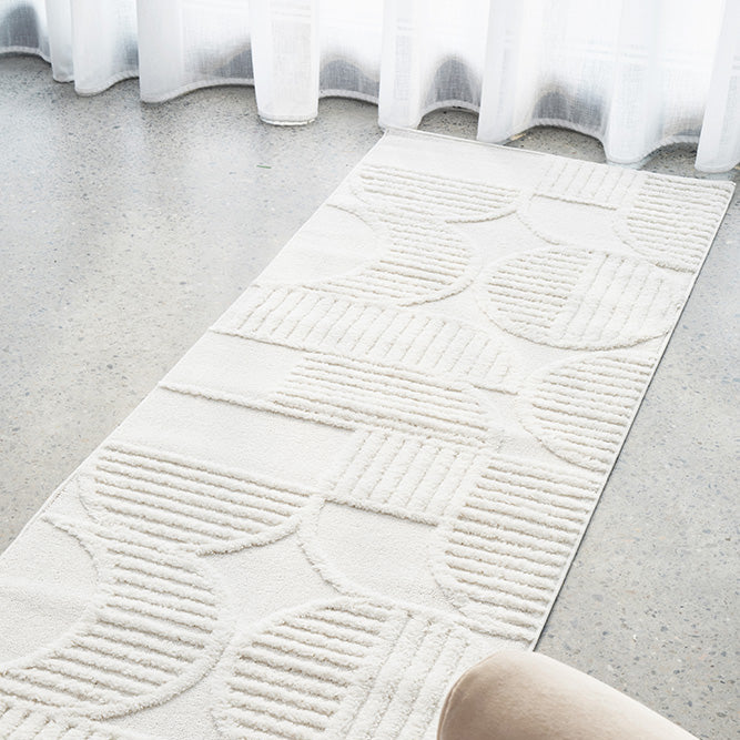 Lotus Leo White Runner Rug