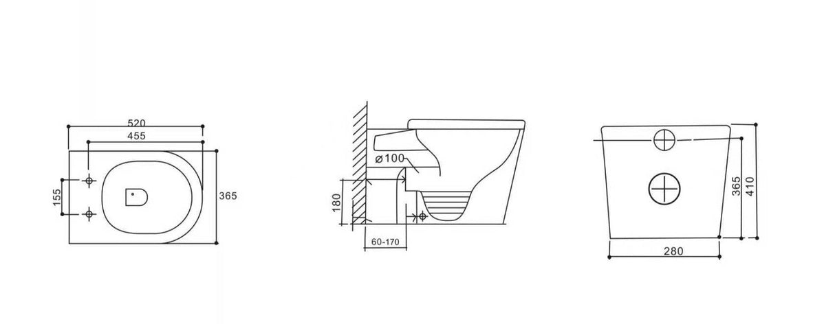 London99 Wall Faced Floor Toilet Pan (Gloss White)