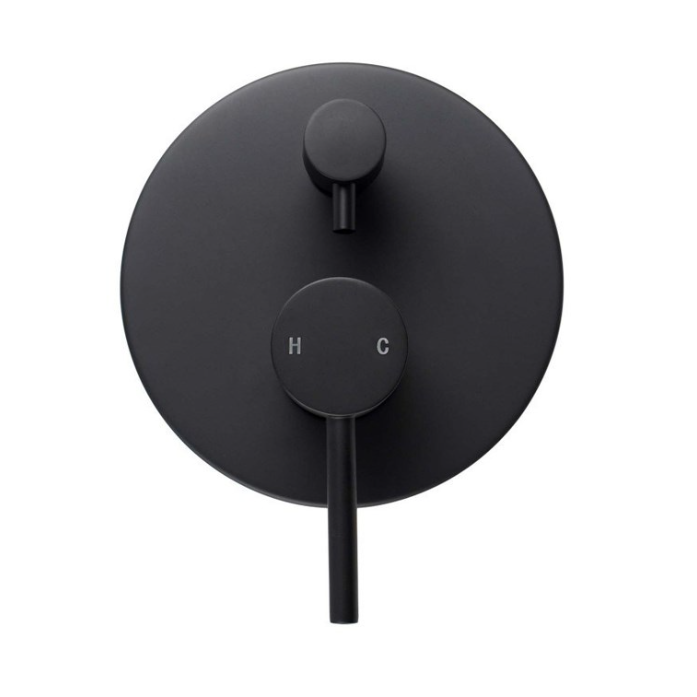 LUCID PIN Round Shower Bath Mixer Diverter - Black