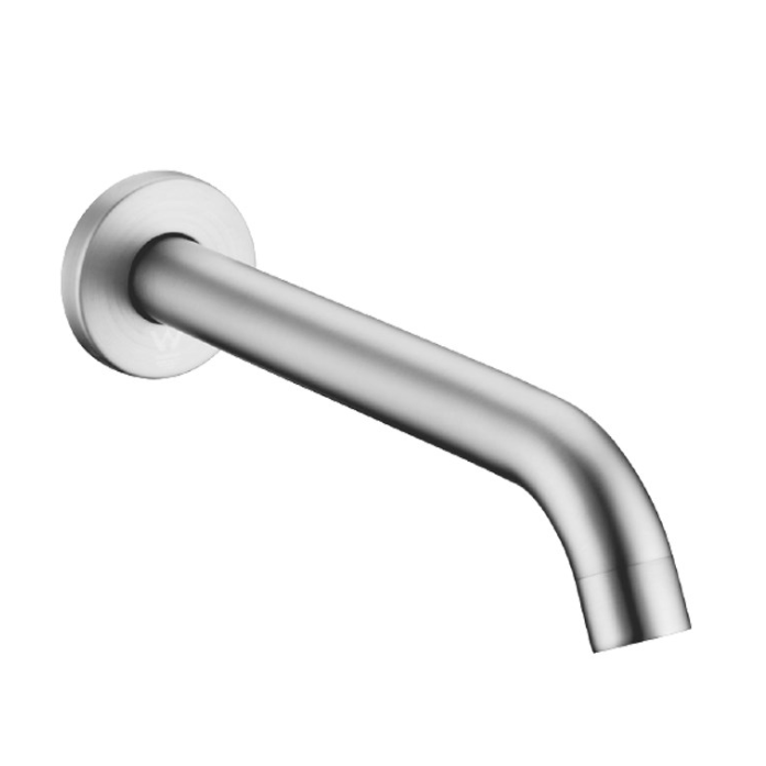 LUCID PIN Round Wall Spout - Brushed Nickel