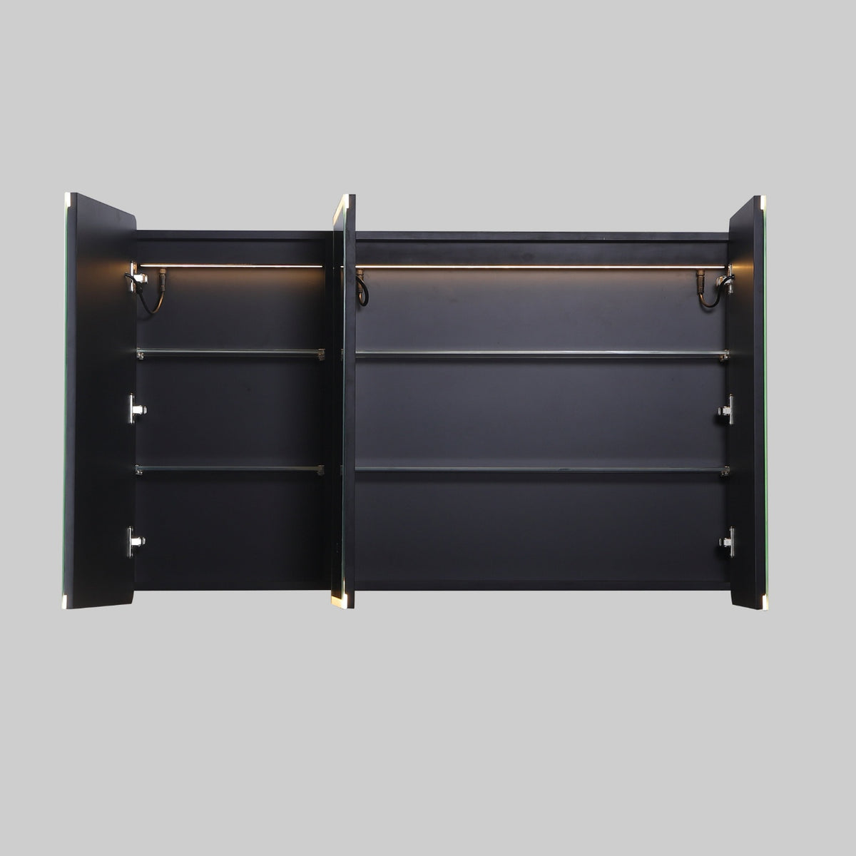 LUKKA Avola PVC Front-Lit LED Mirror Cabinet - Matte Black